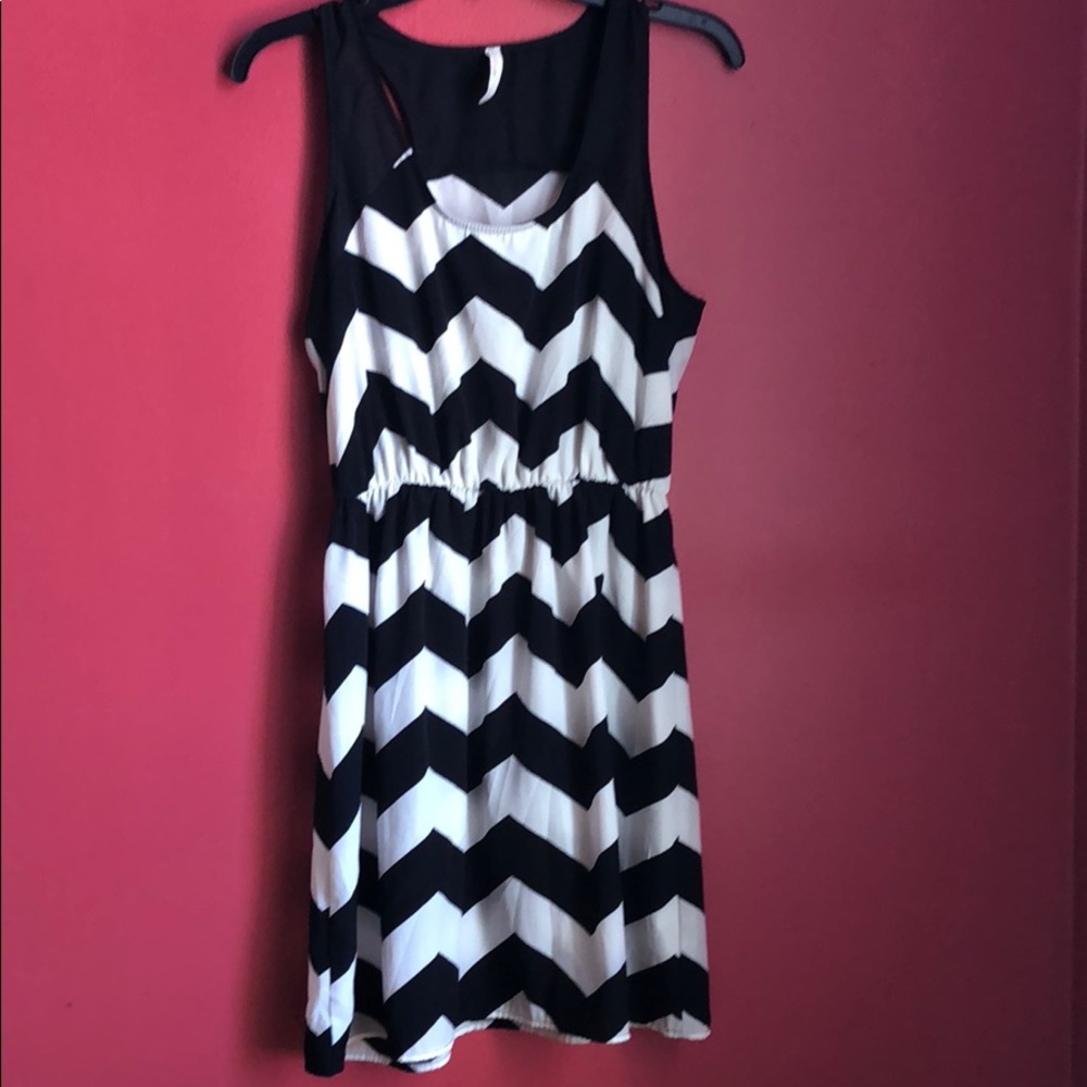 black and white dress